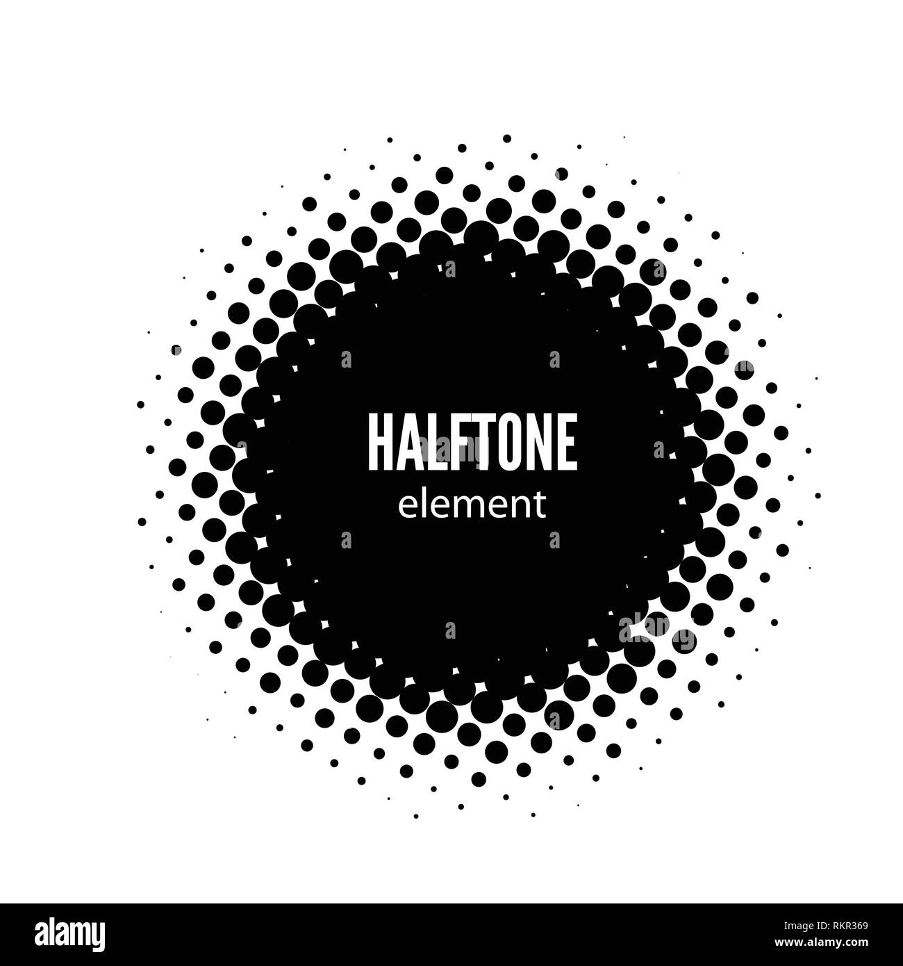 Abstract vector halftone élément design. Châssis points noirs Illustration de Vecteur