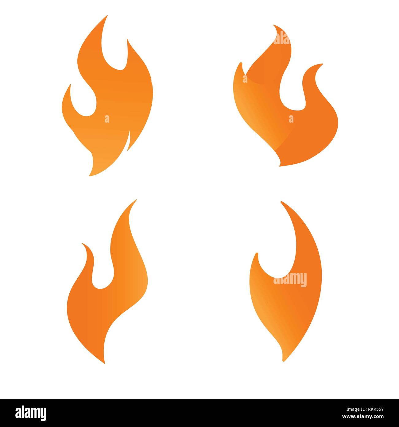 Feu flamme gradient icône logo vector set Illustration de Vecteur