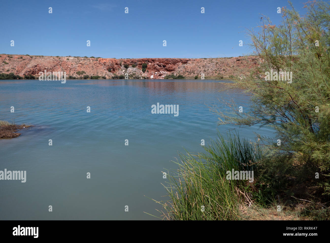 Lea Lac au parc d'État de lacs sans fond au Nouveau Mexique, au sud-est d'Atlanta, États-Unis d'Amérique. Voir de belles American park et nature Banque D'Images