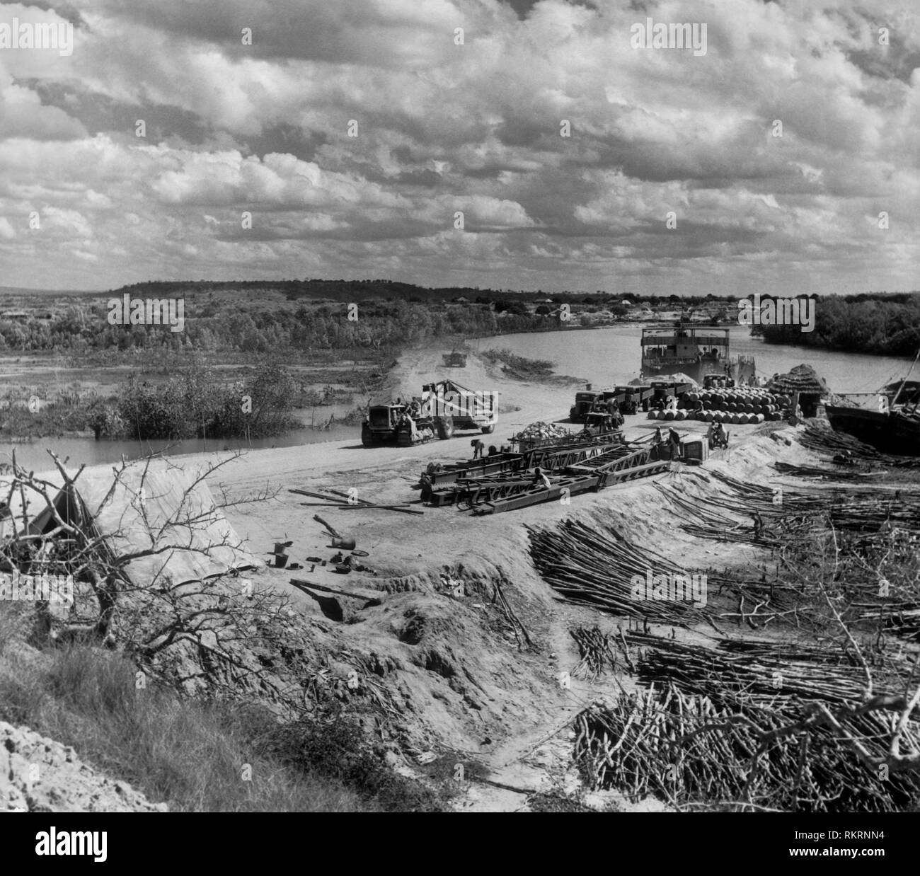 Projet d'arachide, lukuledi river, Lindi, Tanzanie, Afrique 1940-50 Banque D'Images