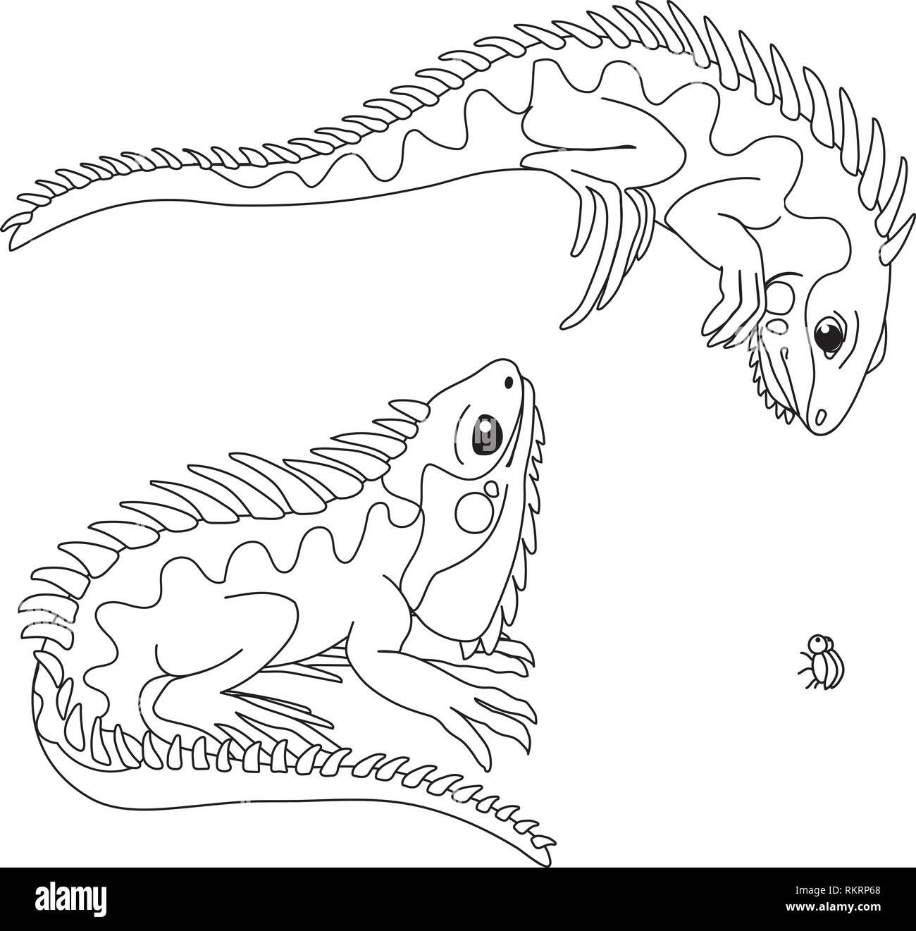 Vector cartoon animal mignon clipart iguane exotiques Illustration de Vecteur