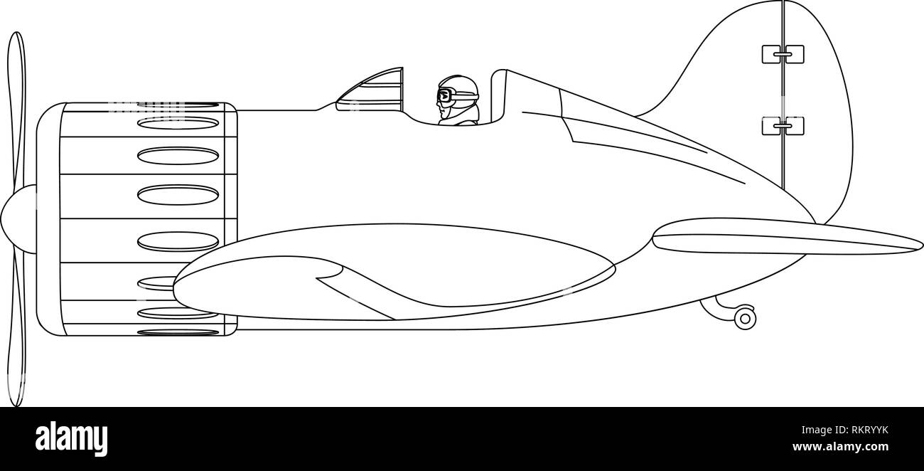 Vector illustration avion clip art avion rétro. Illustration de Vecteur
