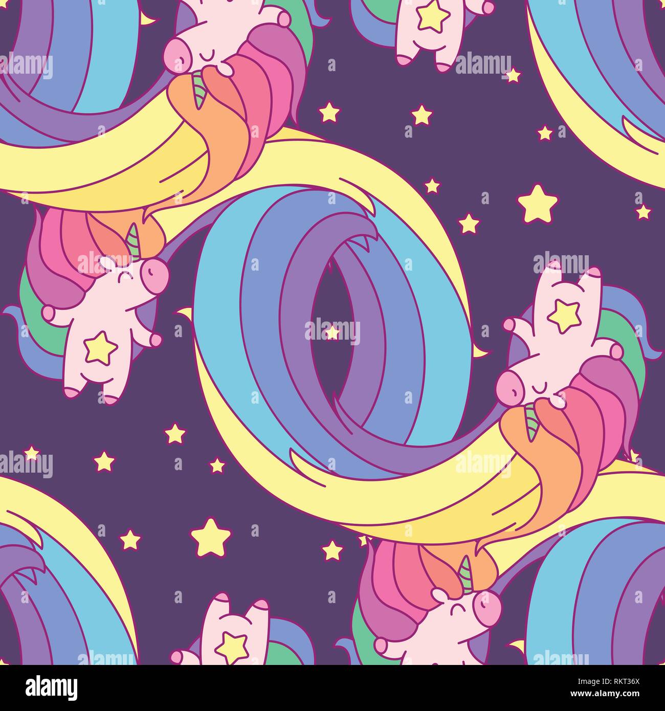Unicorn arc-en-ciel vector art mural motif transparent Illustration de Vecteur