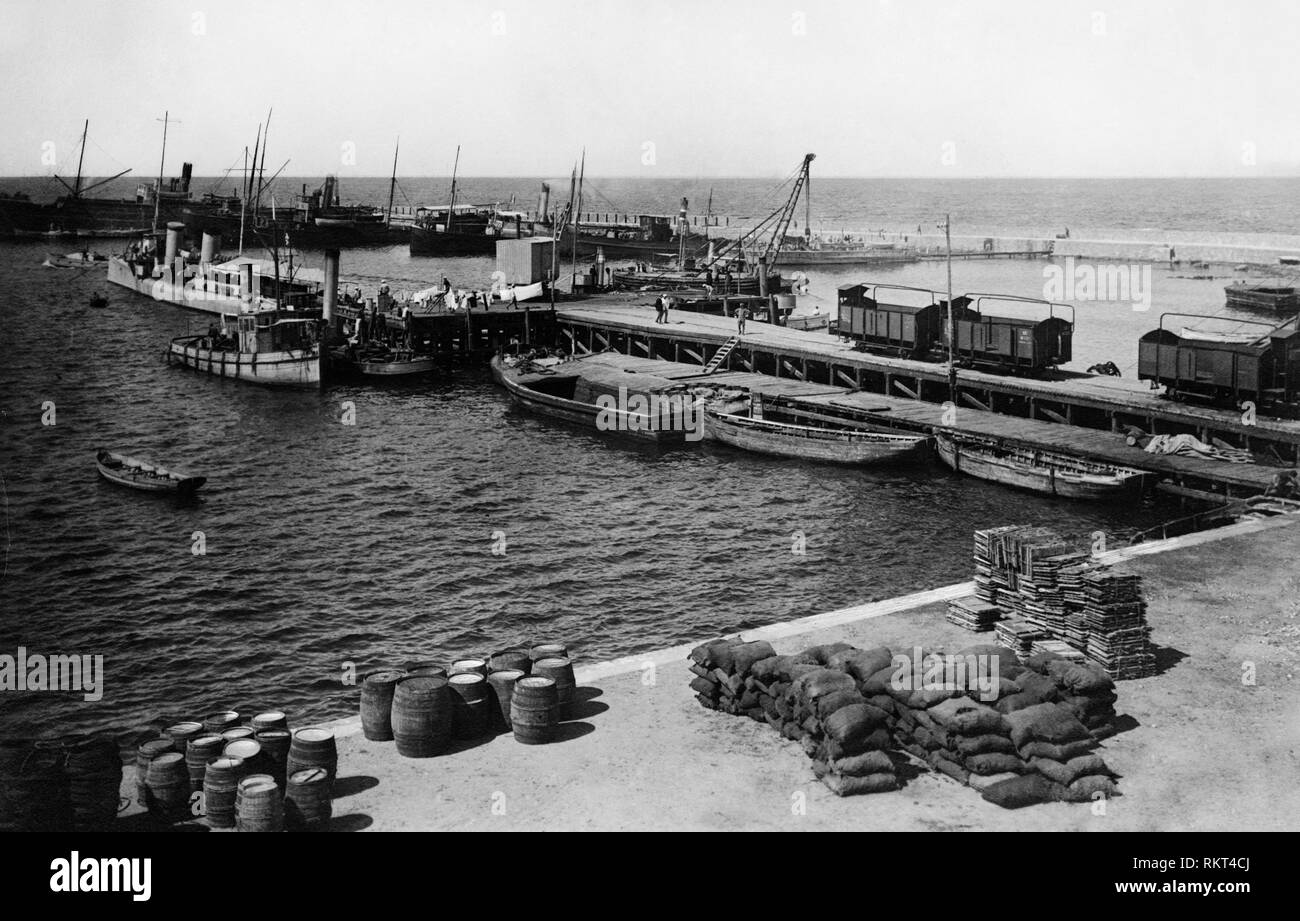 Vue du port de bengasi 1910-20 Banque D'Images