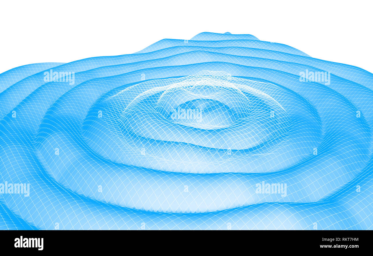 Ondes gravitationnelles duotone abstrait 3D illustration Banque D'Images