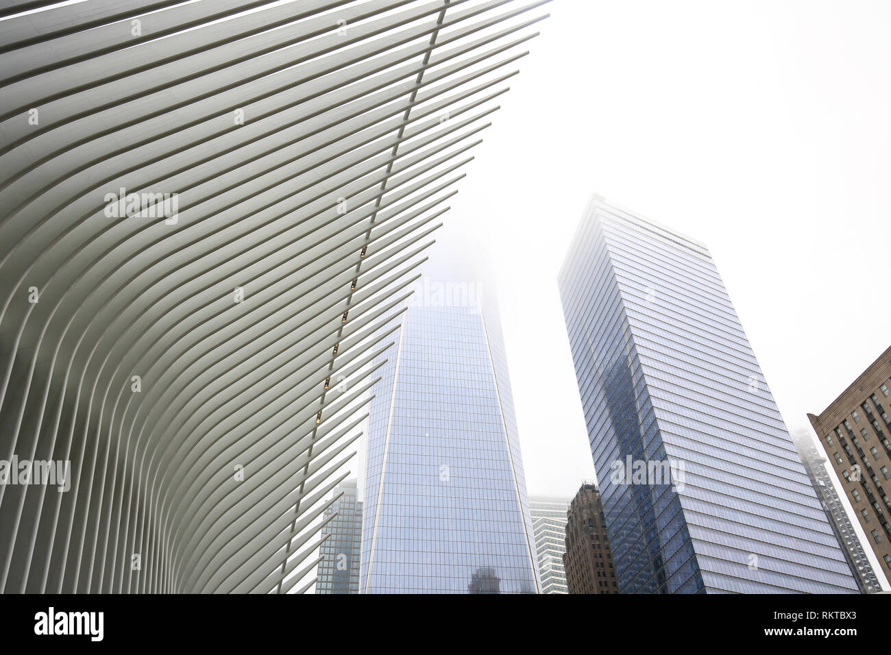 New York City, New York, Vereinigte Staaten von Amerika - Freedom Tower suis Oculus, World Trade Center, WTC, Manhattan, USA. Banque D'Images