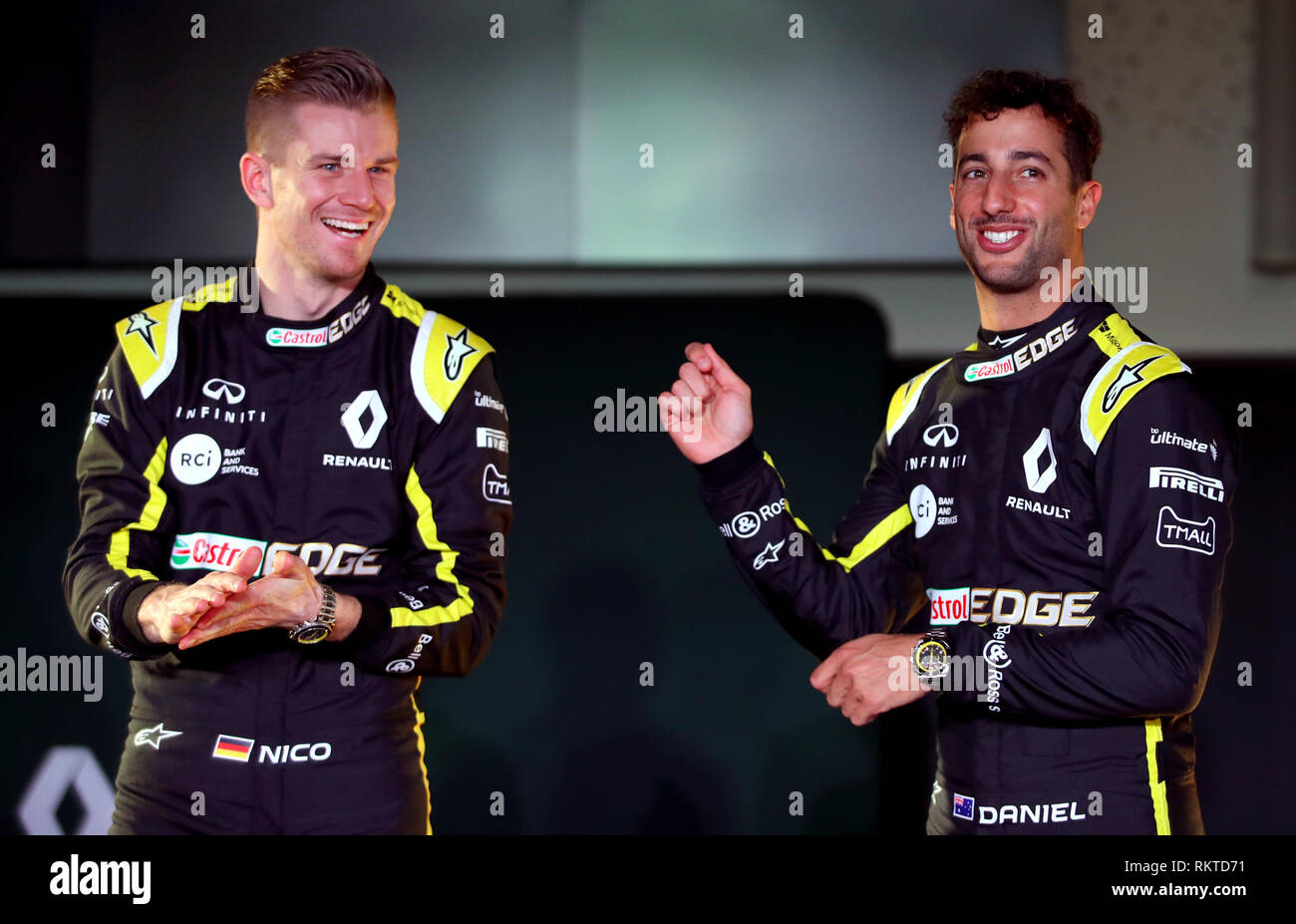 Nico Hülkenberg pilotes (à gauche) et Daniel Ricciardo durant le Renault F1  Team de la saison 2019 à Whiteways Technical Centre, à Oxford Photo Stock -  Alamy