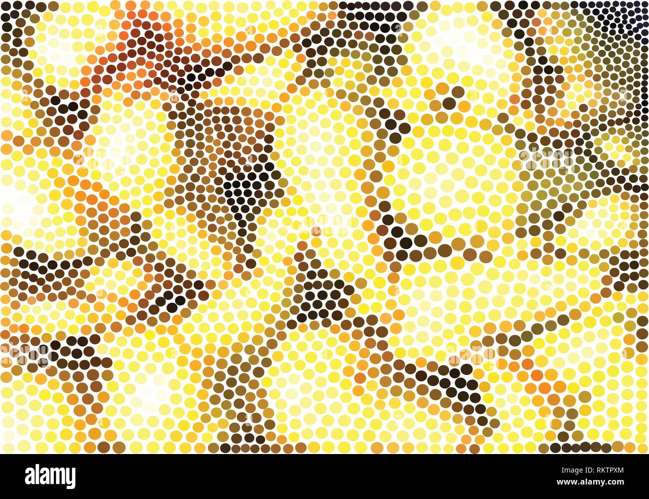 Abstract vector illustration points de poires en jaune, brun et noir Illustration de Vecteur