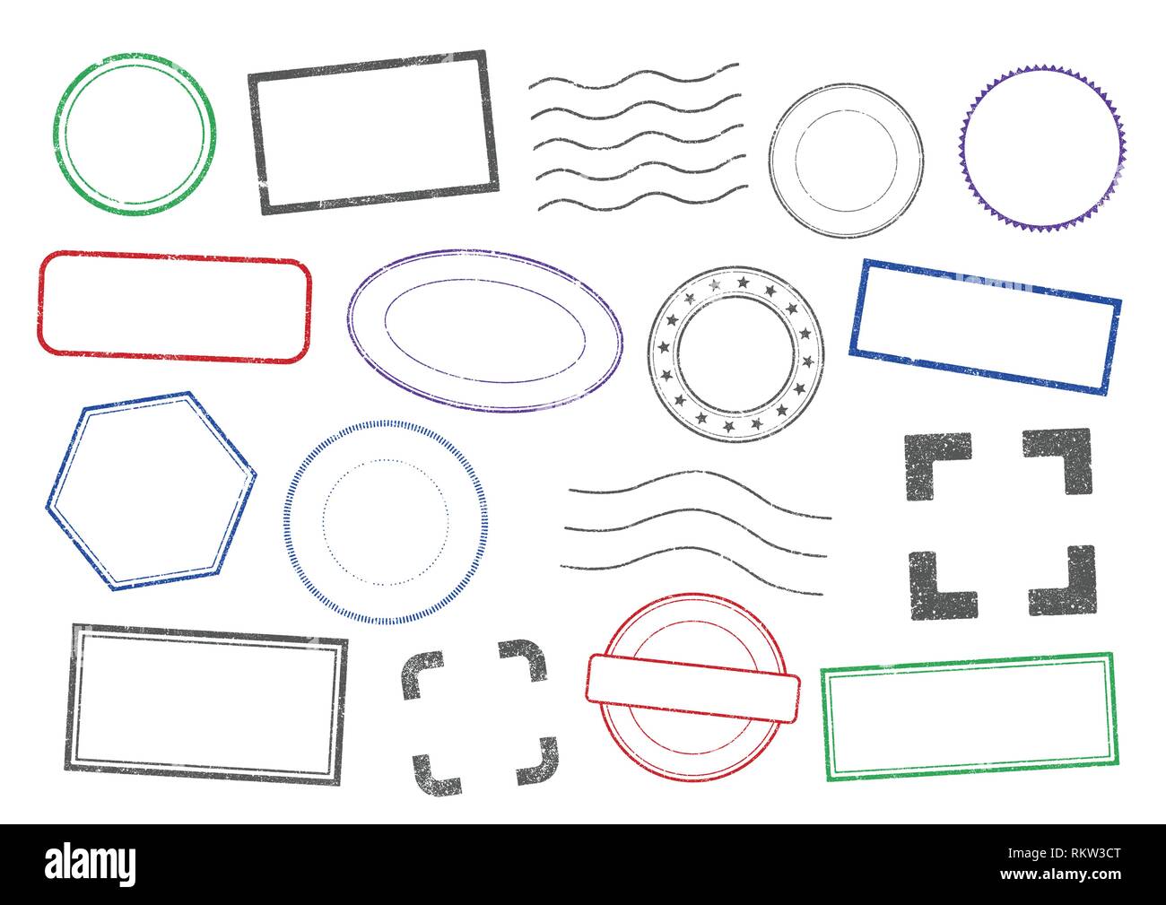 Vector illustration de différentes formes d'images de timbres Illustration de Vecteur