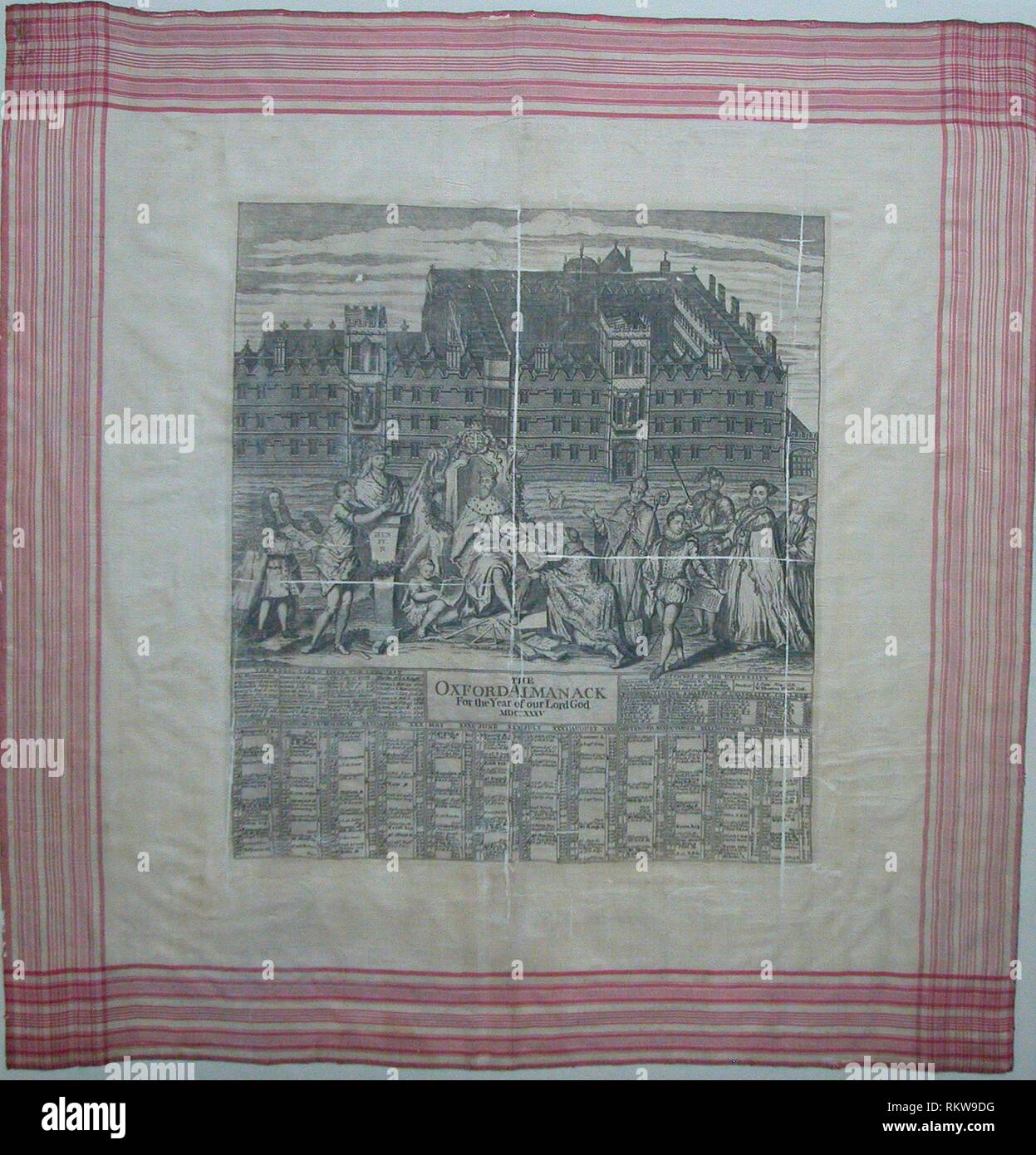 Le mouchoir (Oxford Almanack pour l'année de Notre Seigneur MDCCXXXV) - ch.  1735 - gravée par George Vertue (anglais, 1684-1756) Angleterre - Artiste  Photo Stock - Alamy