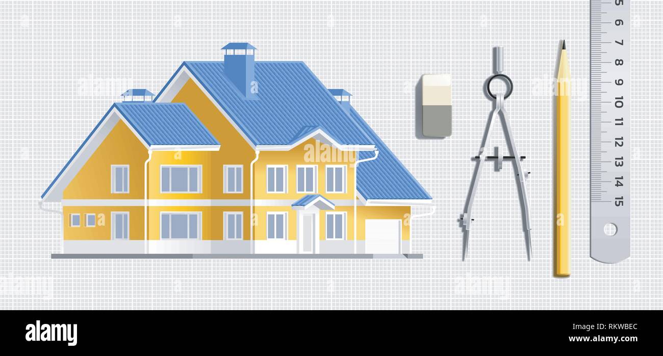 La conception d'une maison Illustration de Vecteur
