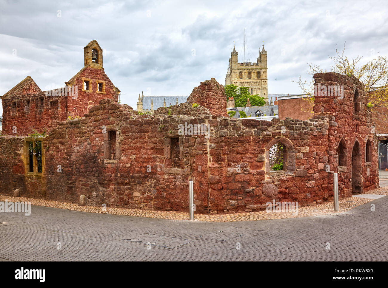 Reste la Chapelle St Catherine et hospices - un mémorial pour les dégâts causés sur l'Exeter city pendant le blitz de 1942. Exeter. Devon. E Banque D'Images