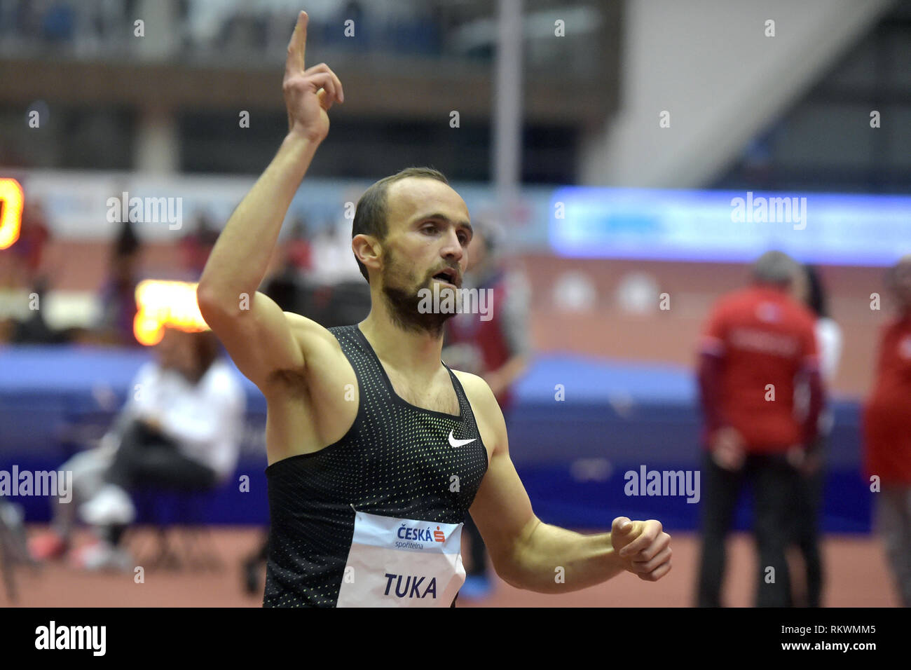 Ostrava, République tchèque. 12 Février, 2019. Tuka Amel (BIH) a remporté le 800 m hommes au sein de l'Intérieur tchèque, EAA Gala sportif intérieur réunion à Ostrava, en République tchèque, le 12 février 2019. Photo : CTK Jaroslav Ozana/Photo/Alamy Live News Banque D'Images