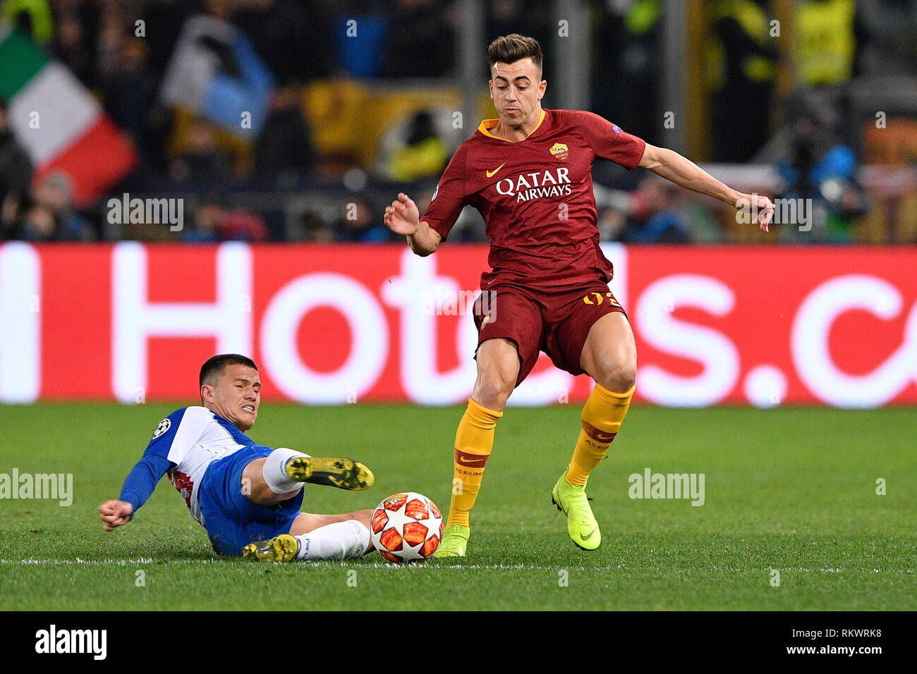 Rome, Italie. 12 février 2019. Foto Fabrizio 12 febbraio 2019 Yves Daoust ( Roma Italia) Sport Calcio Roma - Porto Ligue des Champions 2018-2019 - Stadio Olimpico di Roma Nella foto : Stephan El Shaarawy Fabrizio Photo amis 12er février 2019 Roma (Italie) Sport Soccer Roma - Porto Ligue des Champions 2018-2019 - Stade Olympique de Roms dans le pic : Stephan El Shaarawy Crédit : Fabrizio Amis/Alamy Live News Banque D'Images