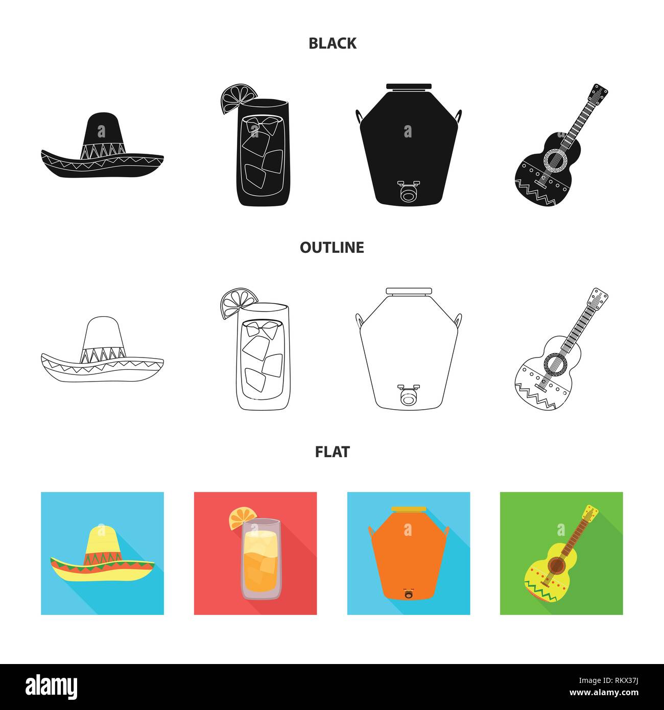Sombrero,cocktail,guitare,distillerie mexicaine,verre,processus,ornement,espagnol,vodka,alcool,, chapeau,citron,industrie,folk,costumes,chaux,eau,traditionnelle,voyage,vacances,alcool moonshine,whiskey,coiffure,musique,gin,vêtements,instrument,capacité,cafe,Latin,carnaval,national,Mexique,tequila,fajita,fiesta,party,fête,set,icône,,illustration,collection,isolé,design,graphisme,élément vecteur vecteurs,signer , Illustration de Vecteur