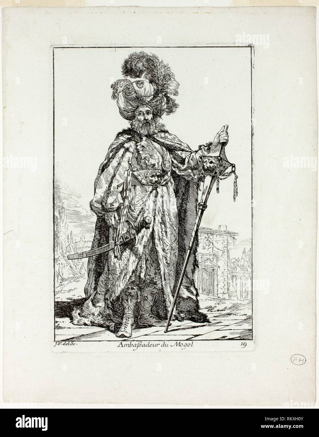 Ambassadeur du Mogol, dix-neuf plaques de caravanne du Sultan à la Mecque - 1748 - Joseph Marie Vien Français, 1716-1809 - Artiste : Joseph Marie Vien, Banque D'Images