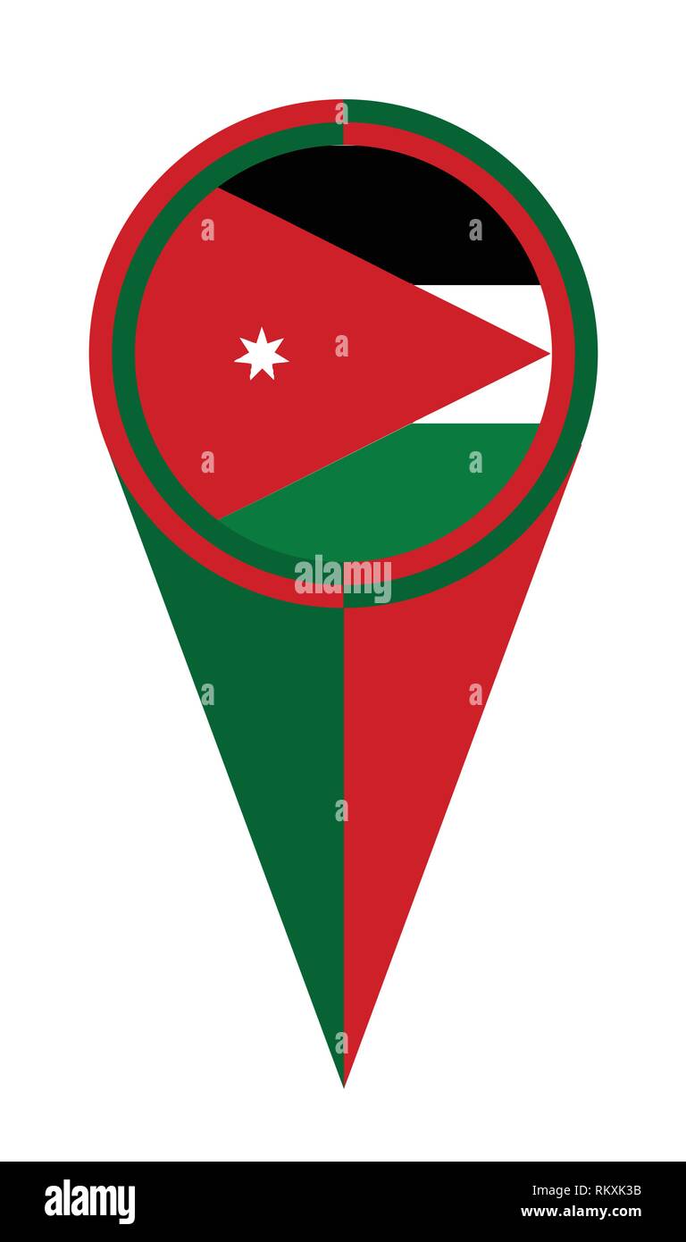 La Jordanie pointeur de carte emplacement de l'icône marqueur drapeau pin Illustration de Vecteur