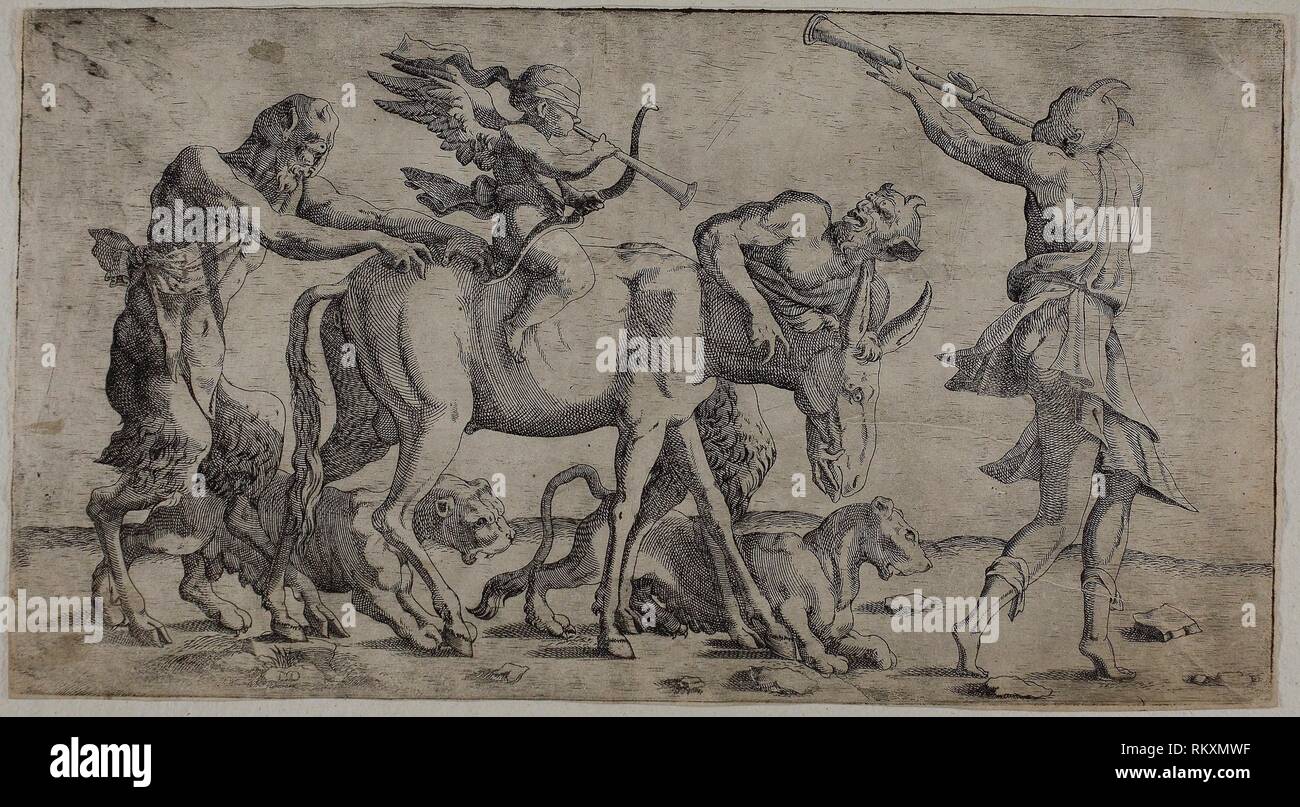 Cupidon aux yeux bandés - 1540/45 - Léon Davent (Français, fl. 1540-1560)  après Rosso Fiorentino (italien, 1494-1540) après le Sidaner Photo Stock -  Alamy