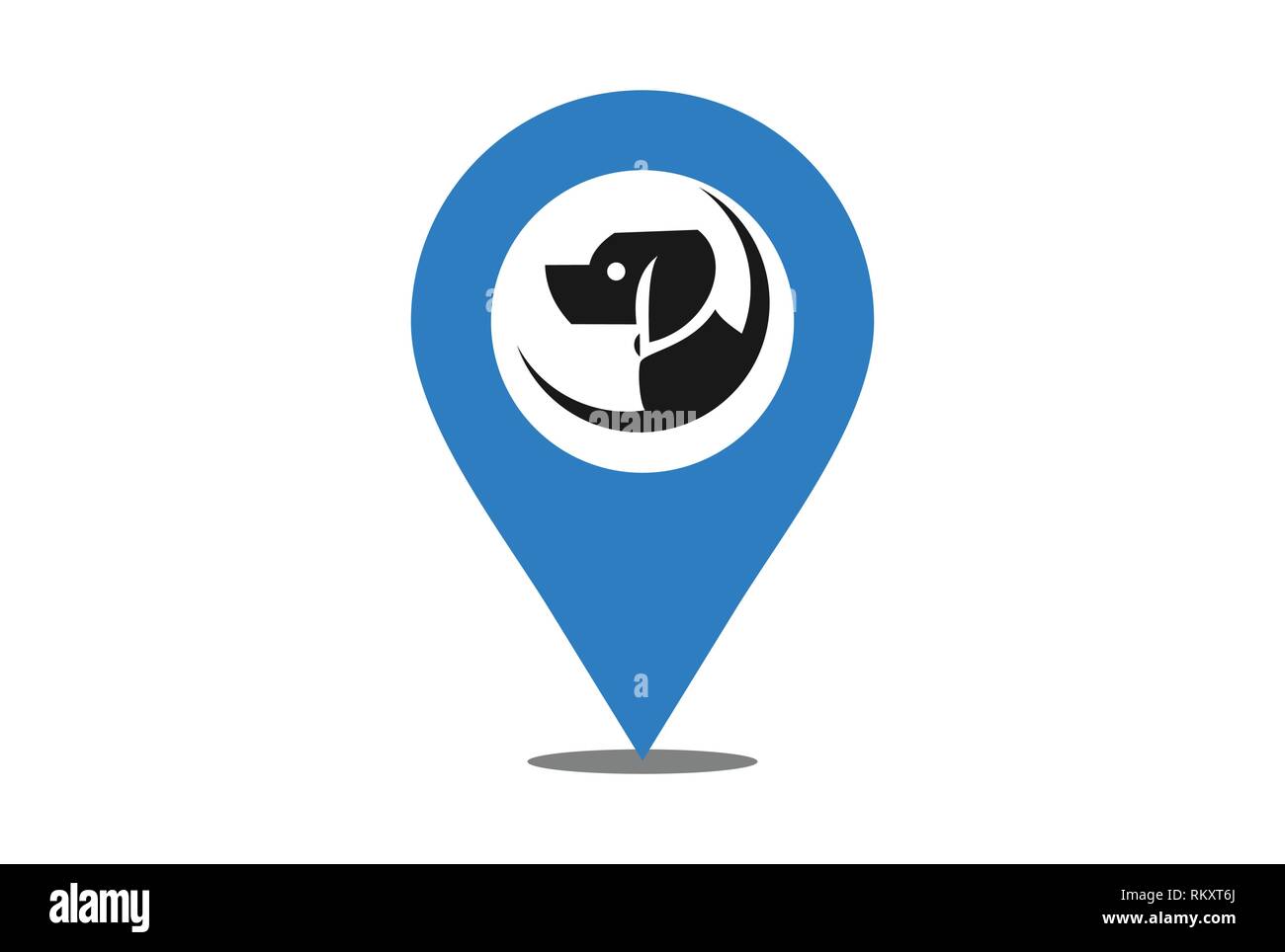 vecteur de l'icône du logo de chien de position Illustration de Vecteur