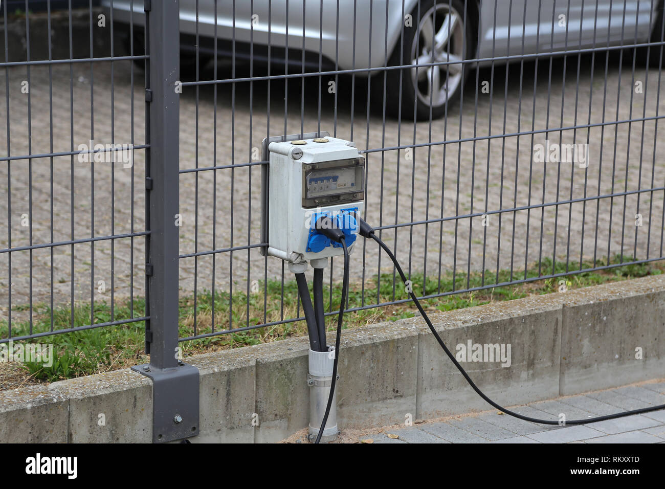 Station de charge d'électricité pour les véhicules électriques Banque D'Images