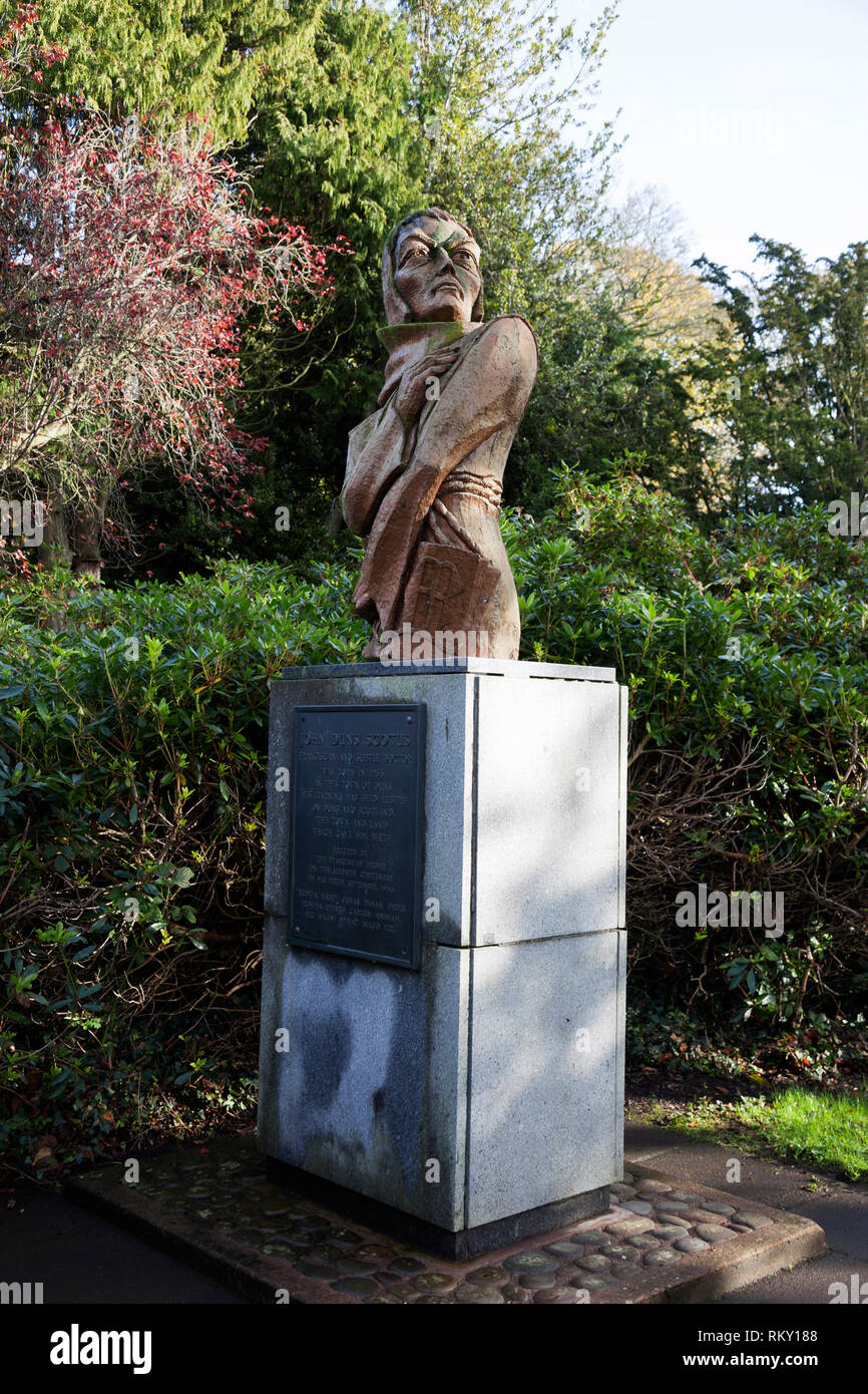 Sculpture de John Duns Scot dans Berwichshire, Duns, Ecosse Banque D'Images