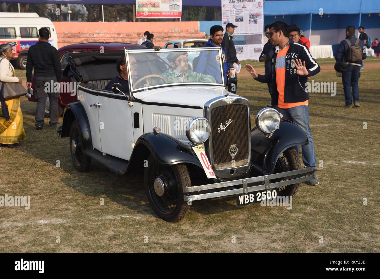 1934 Austin 10 voiture avec 10 hp et 4 cylindres, WBB 2500 Inde. Banque D'Images