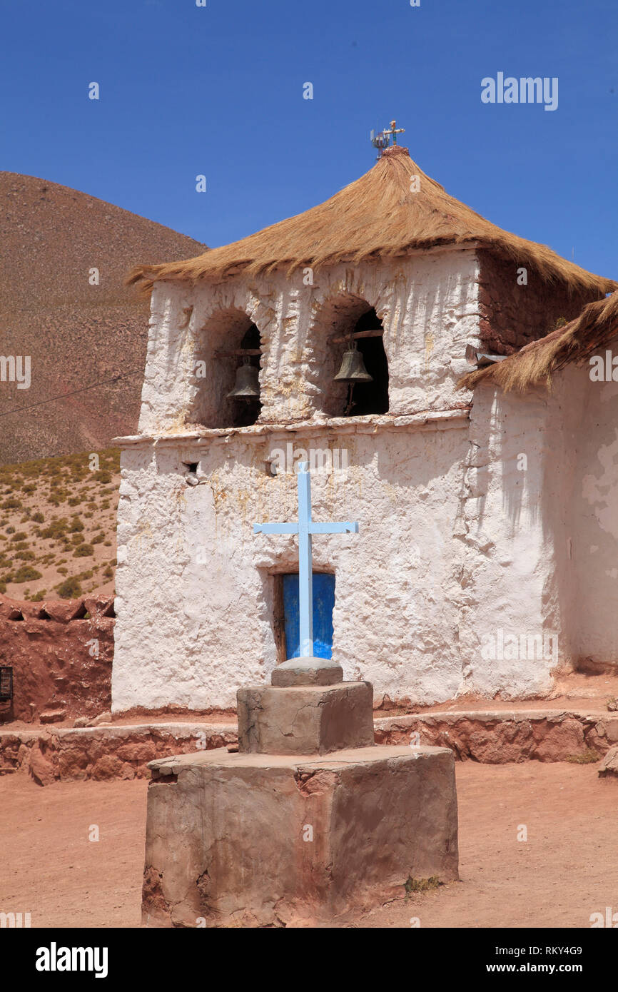 Région d'Antofagasta, Chili, Machuca, village, église, Banque D'Images