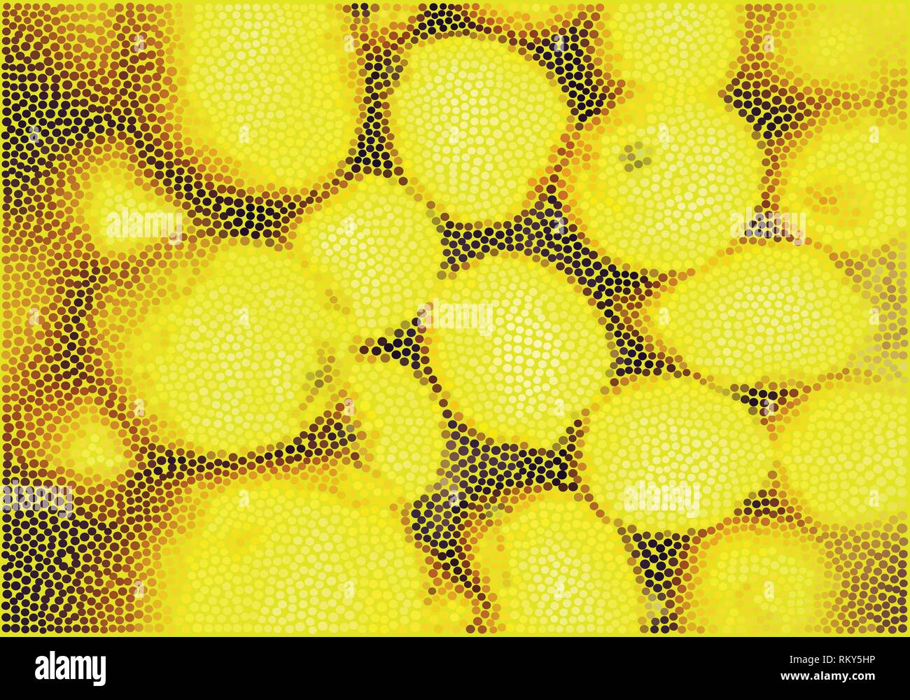 Résumé Les citrons dot vector illustration en jaune, brun et orange palette couleurs Illustration de Vecteur