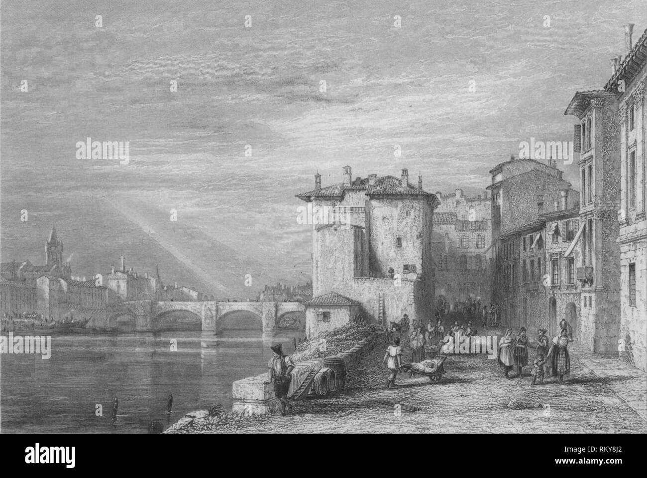 "Verona", 1832. Organisateur : Edward Francis Finden. Banque D'Images