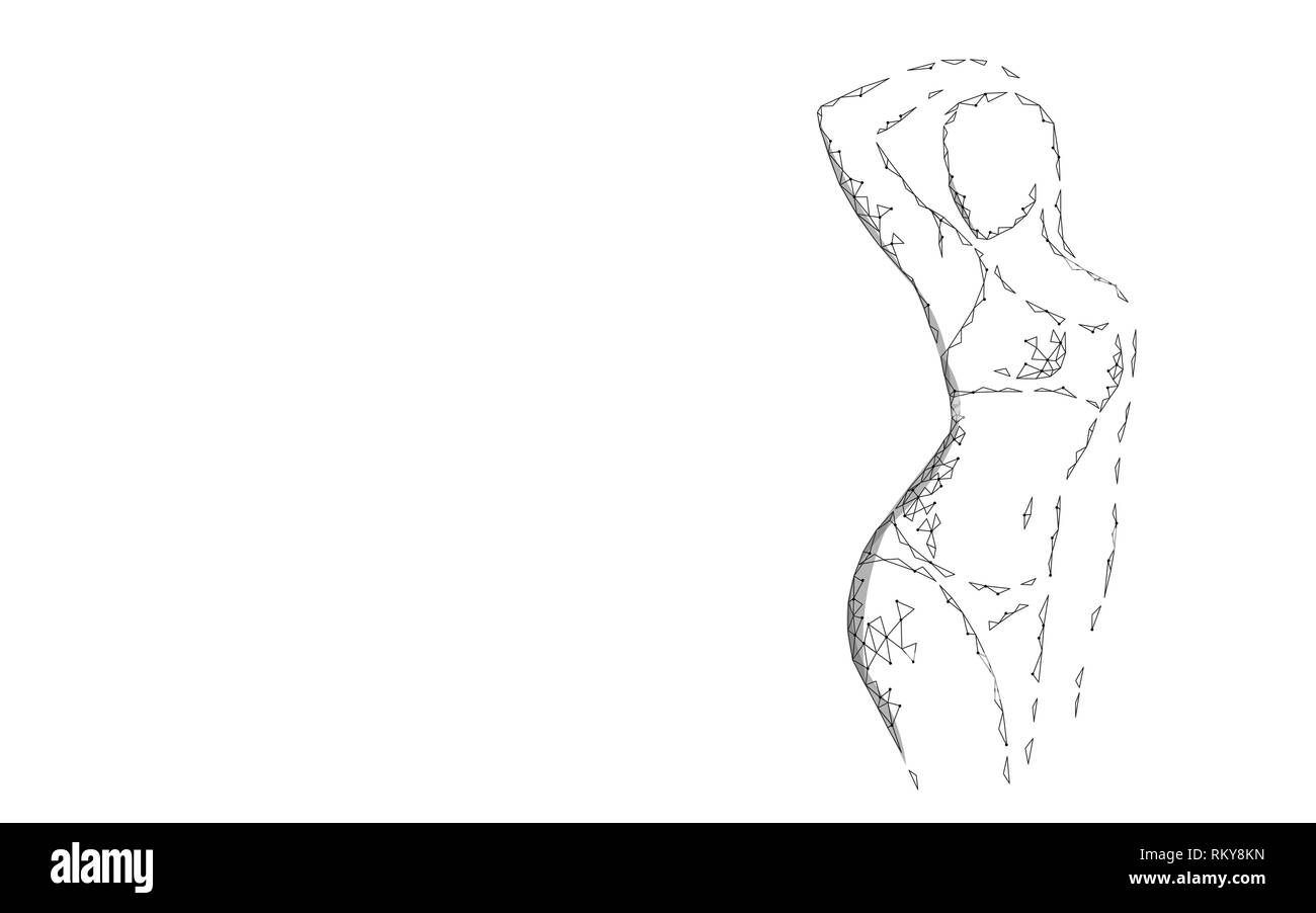 Slim silhouette femme forme basse poly. Fille de beauté remise en forme corps gracieux. Motivation polygonale blanc danse gym class modèle de page vector Illustration de Vecteur