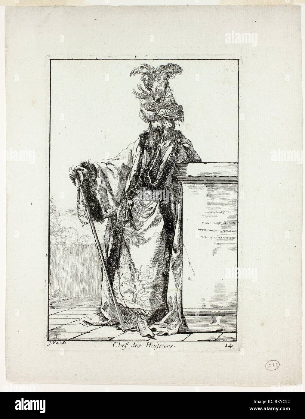 Chef des huissiers, la plaque de 14 caravanne du Sultan à la Mecque - 1748 - Joseph Marie Vien Français, 1716-1809 - Artiste : Joseph Marie Vien, I, Banque D'Images