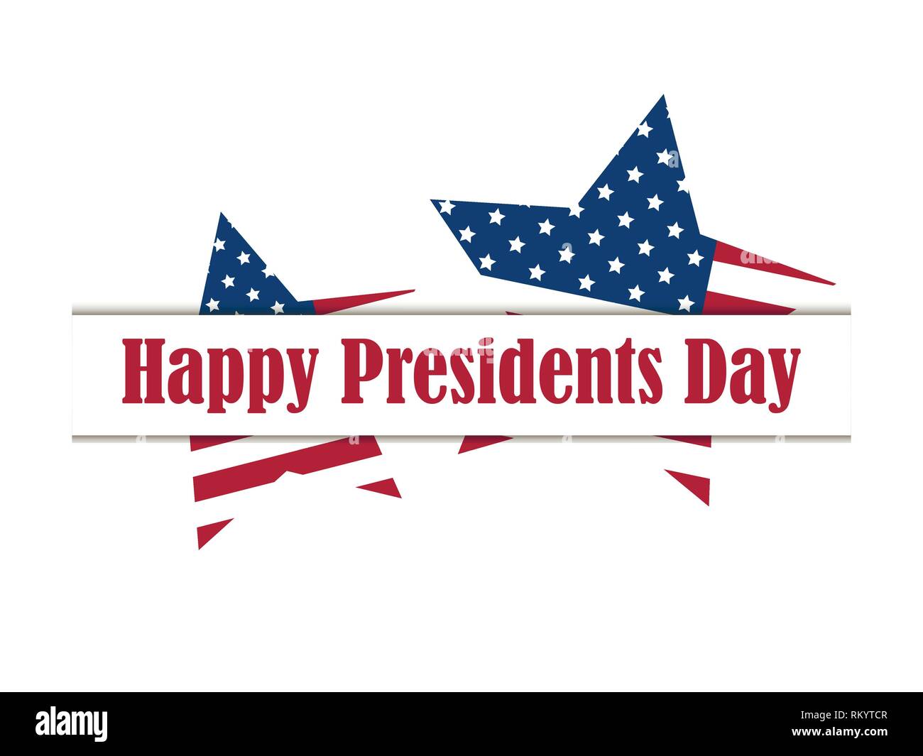 Présidents heureux jour. Étoile à cinq branches avec drapeau USA sur fond blanc. Vector illustration Illustration de Vecteur