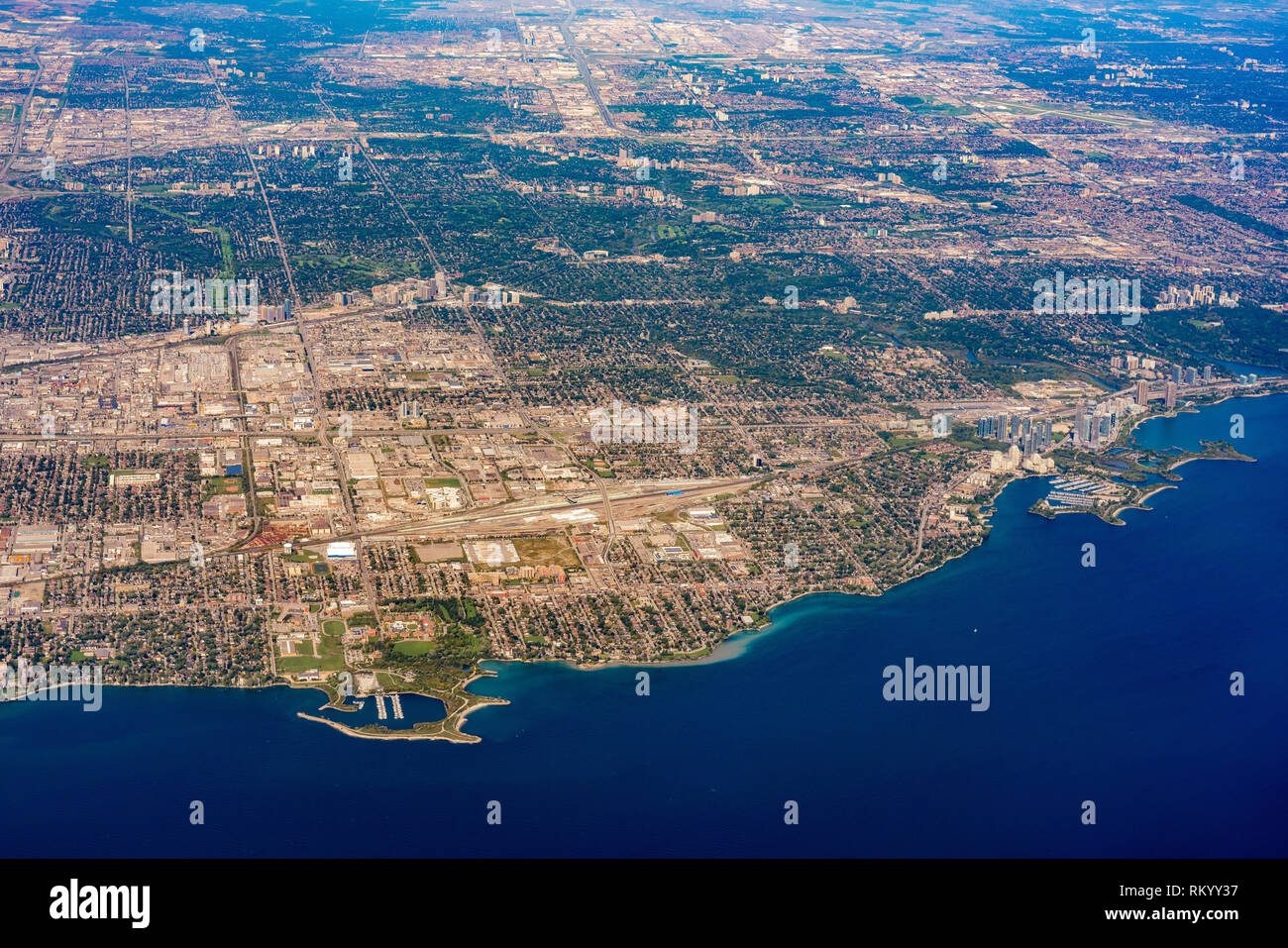 Vue aérienne de la région de Mississauga cityscape at Canada Banque D'Images