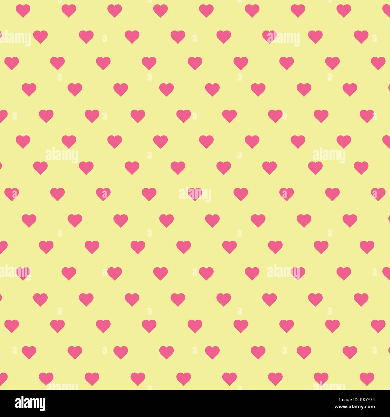 Fond du cœur modèle vectoriel - St Valentin, ou la fête des Mères fond d'répétant cœurs populaires love heart banner idée décoration sur jaune Illustration de Vecteur