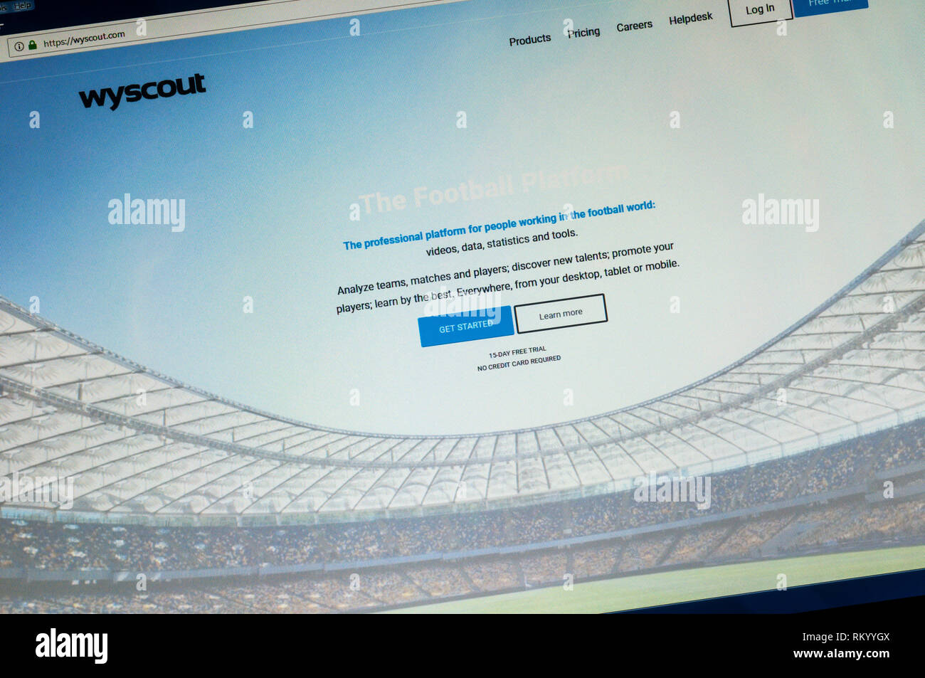 Page d'accueil du site web de l'Wyscout analyse football. Banque D'Images