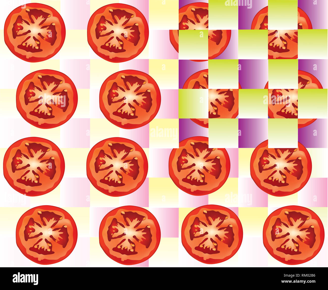 Tranches de tomate fraîche Banque D'Images