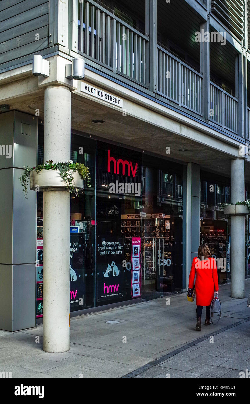 HMV Store Bury St Edmunds - le divertissement HMV boutique dans le développement de l'ARC à Bury St Edmunds Suffolk UK Banque D'Images