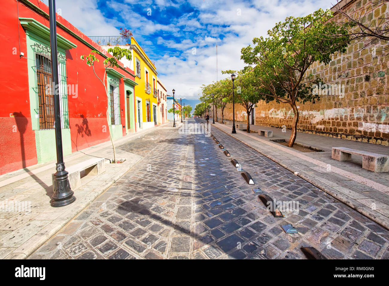 La ville d'Oaxaca, la vieille ville pittoresque de rues et bâtiments coloniaux colorés au centre historique de la ville Banque D'Images