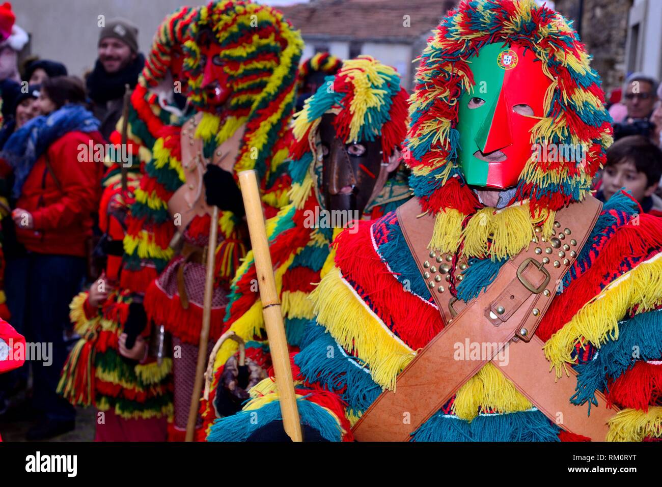 Caretos masques de carnaval ''traditionnelle'' masque de Podence, Macedo de  Cavaleiros, Portugal Photo Stock - Alamy
