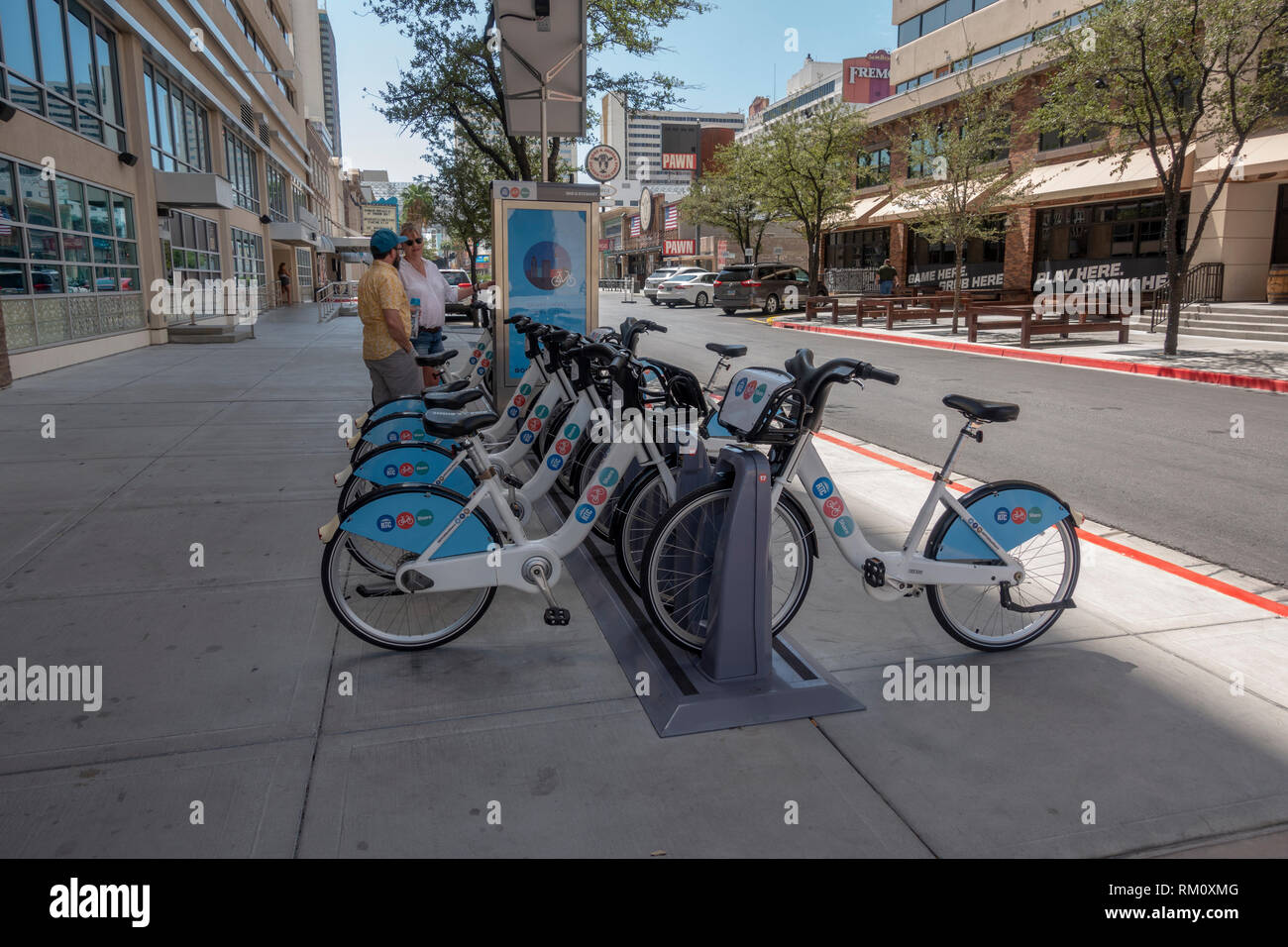 Un CCF Partager Vélo station, Las Vegas (ville de Las Vegas), Nevada, United States. Banque D'Images
