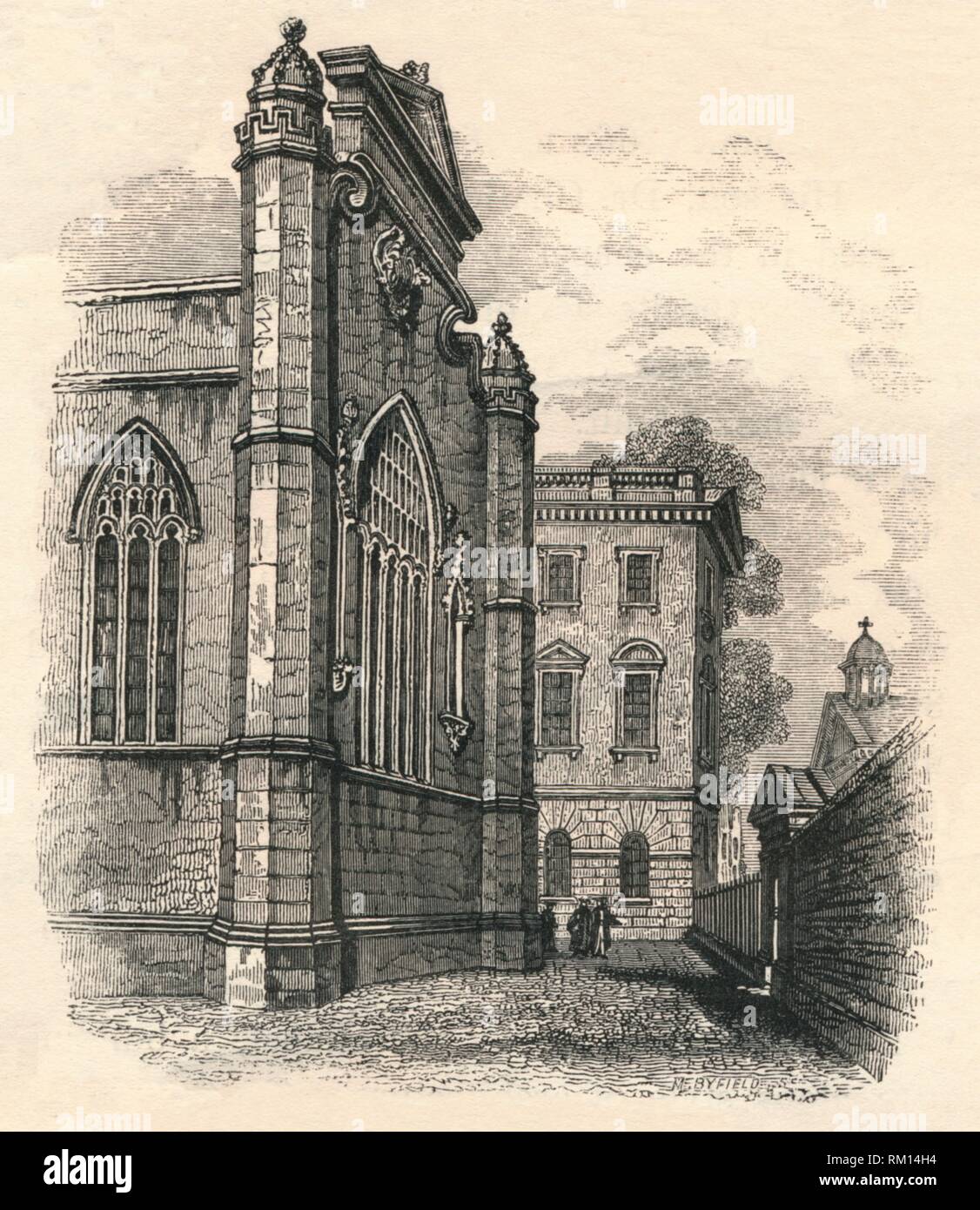 'L'Est de la chapelle du collège', Peterhouse, Cambridge 19e siècle ? Créateur : Inconnu. Banque D'Images
