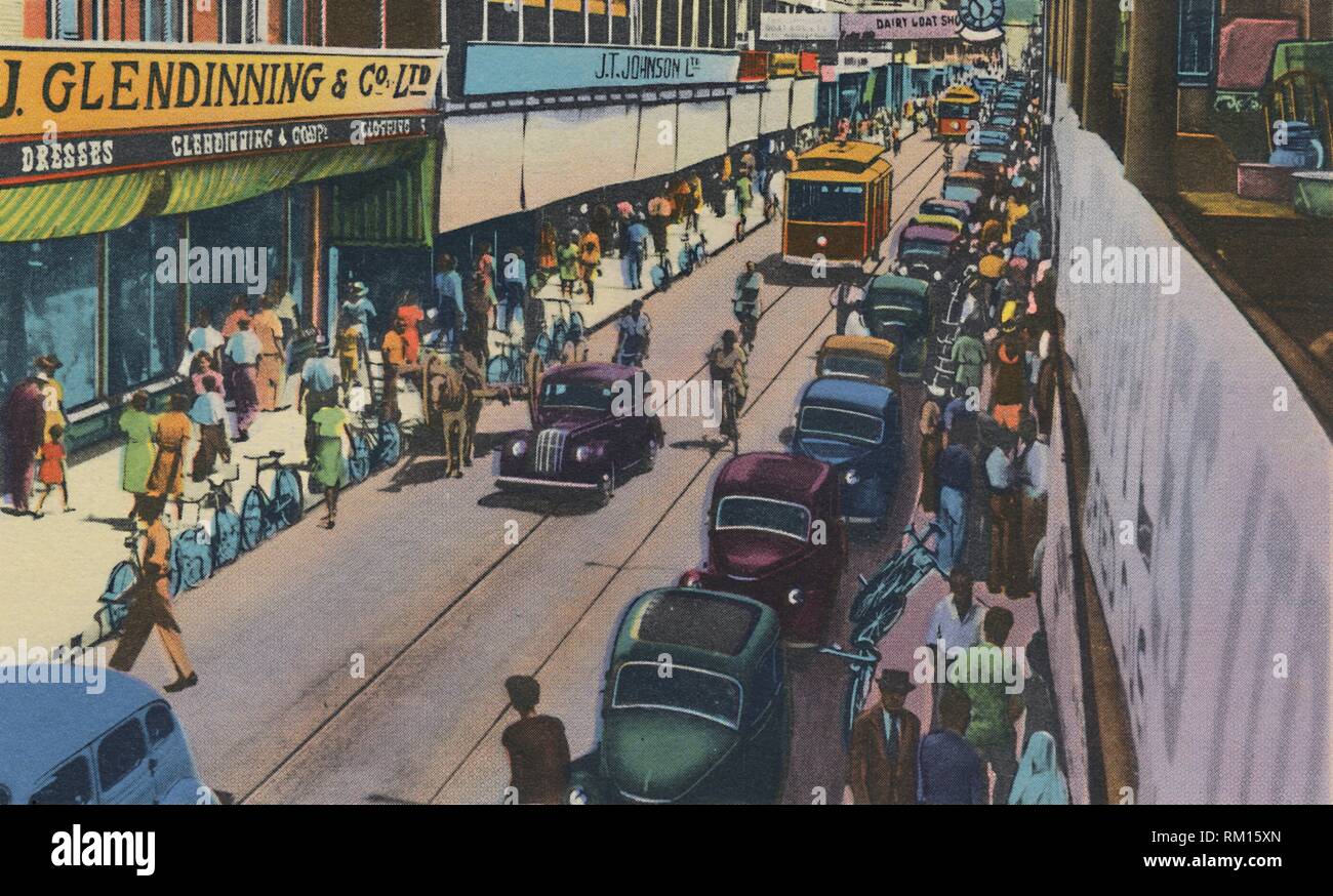 'Frederick Street, Port of Spain, Trinidad, B.W.I.", c1940s. Créateur : Inconnu. Banque D'Images