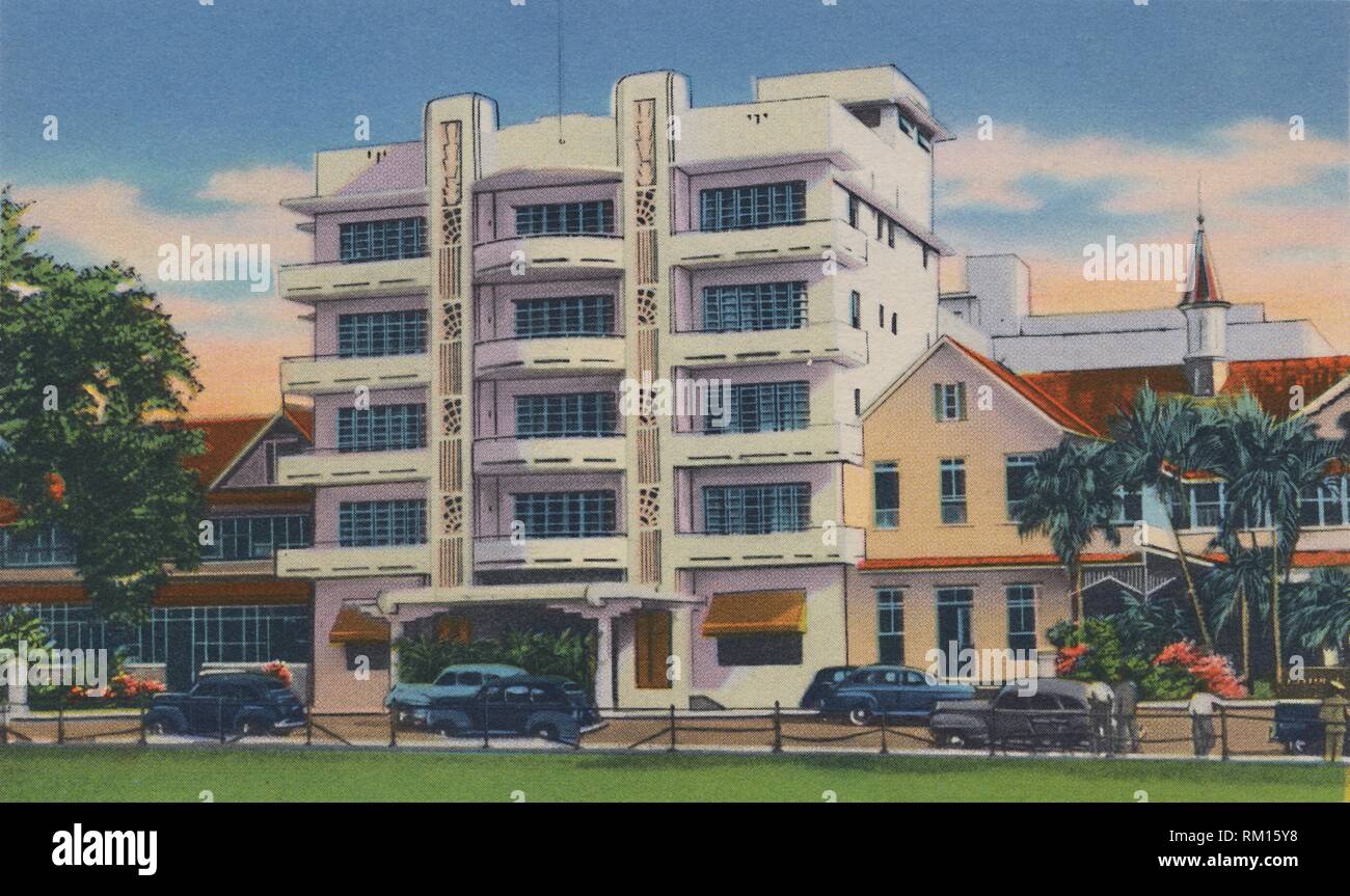 'Queen's Park Hotel, Port of Spain, Trinidad, B.W.I.", c1940s.', c1940s. Créateur : Inconnu. Banque D'Images