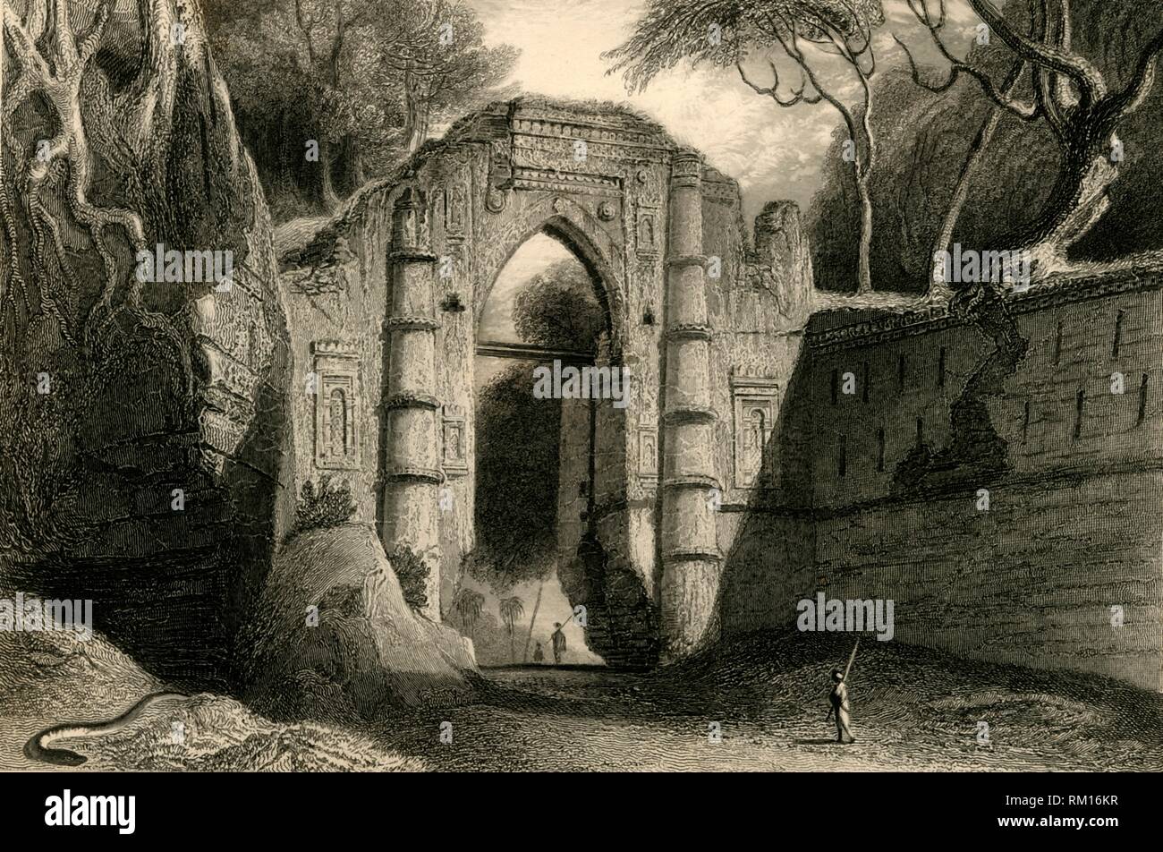 Kutnallewe "Gate, Gour', 1835. Organisateur : William Daniell. Banque D'Images