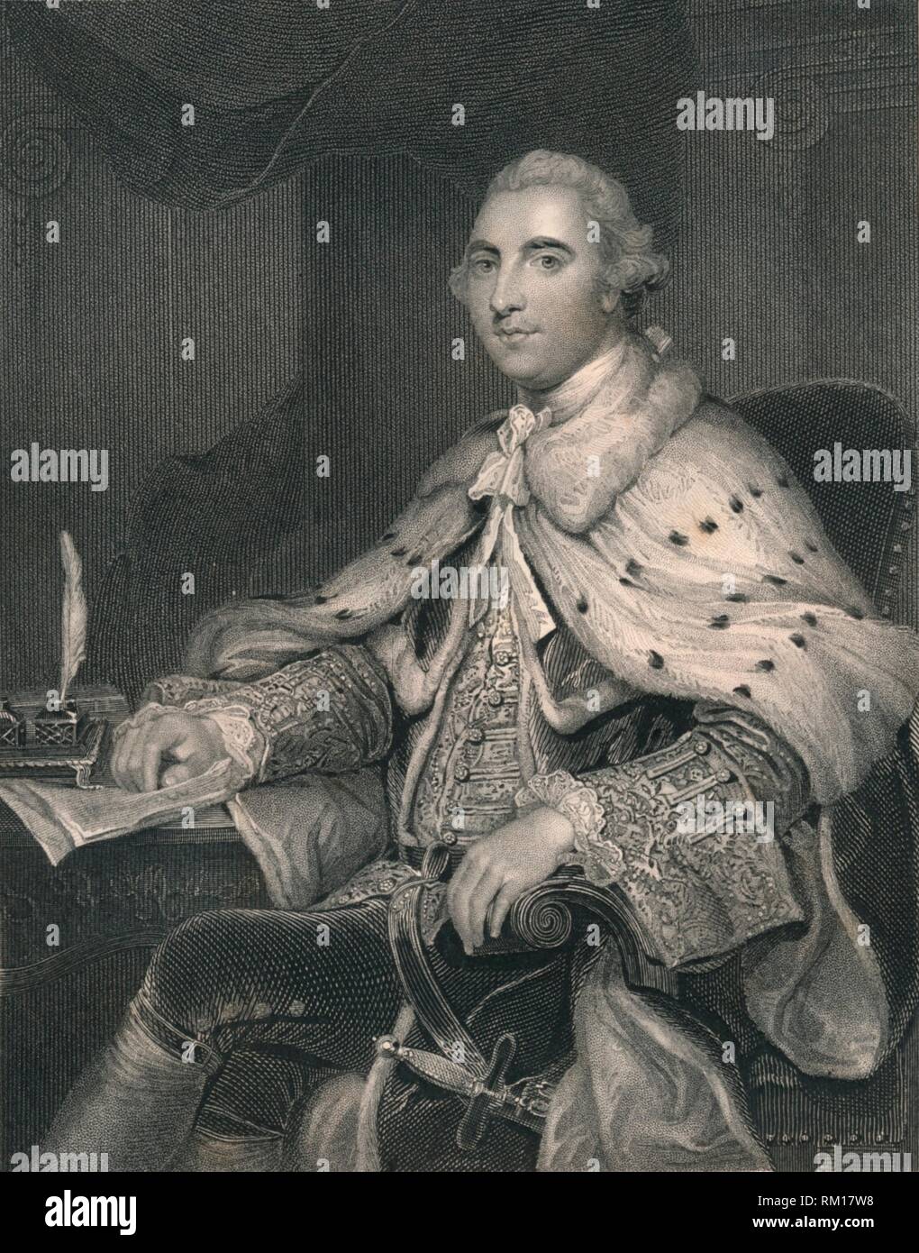 'William Petty Fitz-Maurice, premier marquis de Lansdowne', c1766, (début-milieu du xixe siècle). Organisateur : H Robinson. Banque D'Images