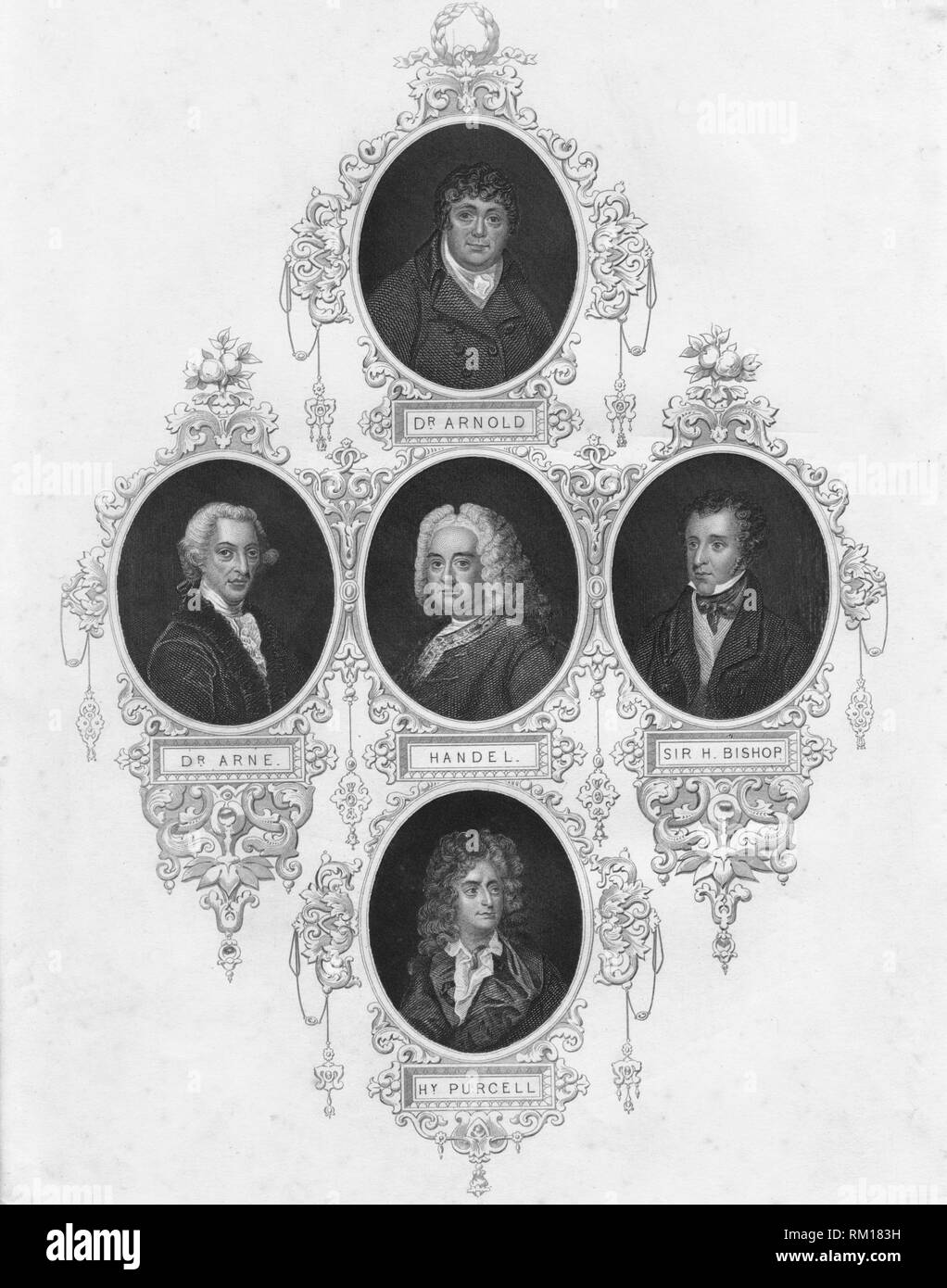 Portraits de compositeurs britanniques médaillon, (début-milieu du xixe siècle). Créateur : Inconnu. Banque D'Images