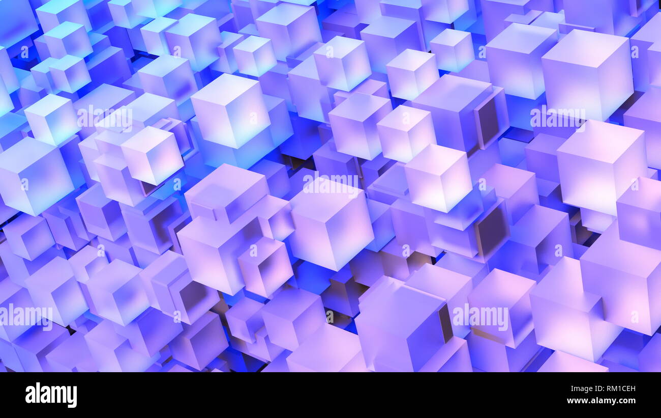 8K UHD Cube 3D générée par ordinateur l'Art de la pile Banque D'Images