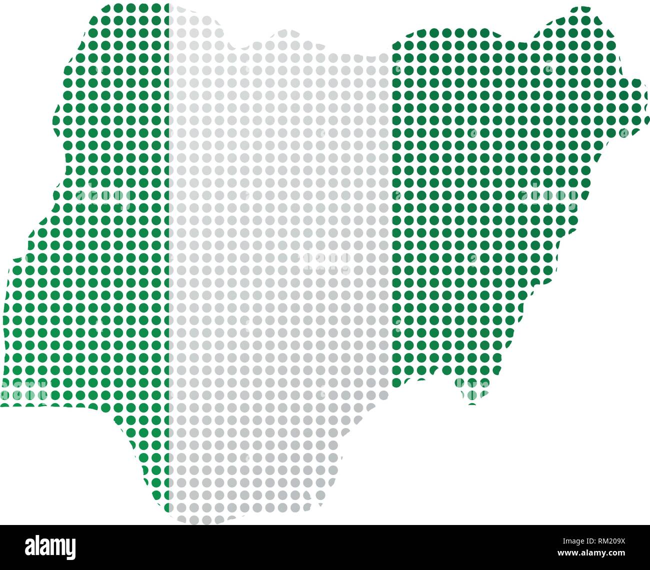 Carte de Nigeria avec drapeau Illustration de Vecteur