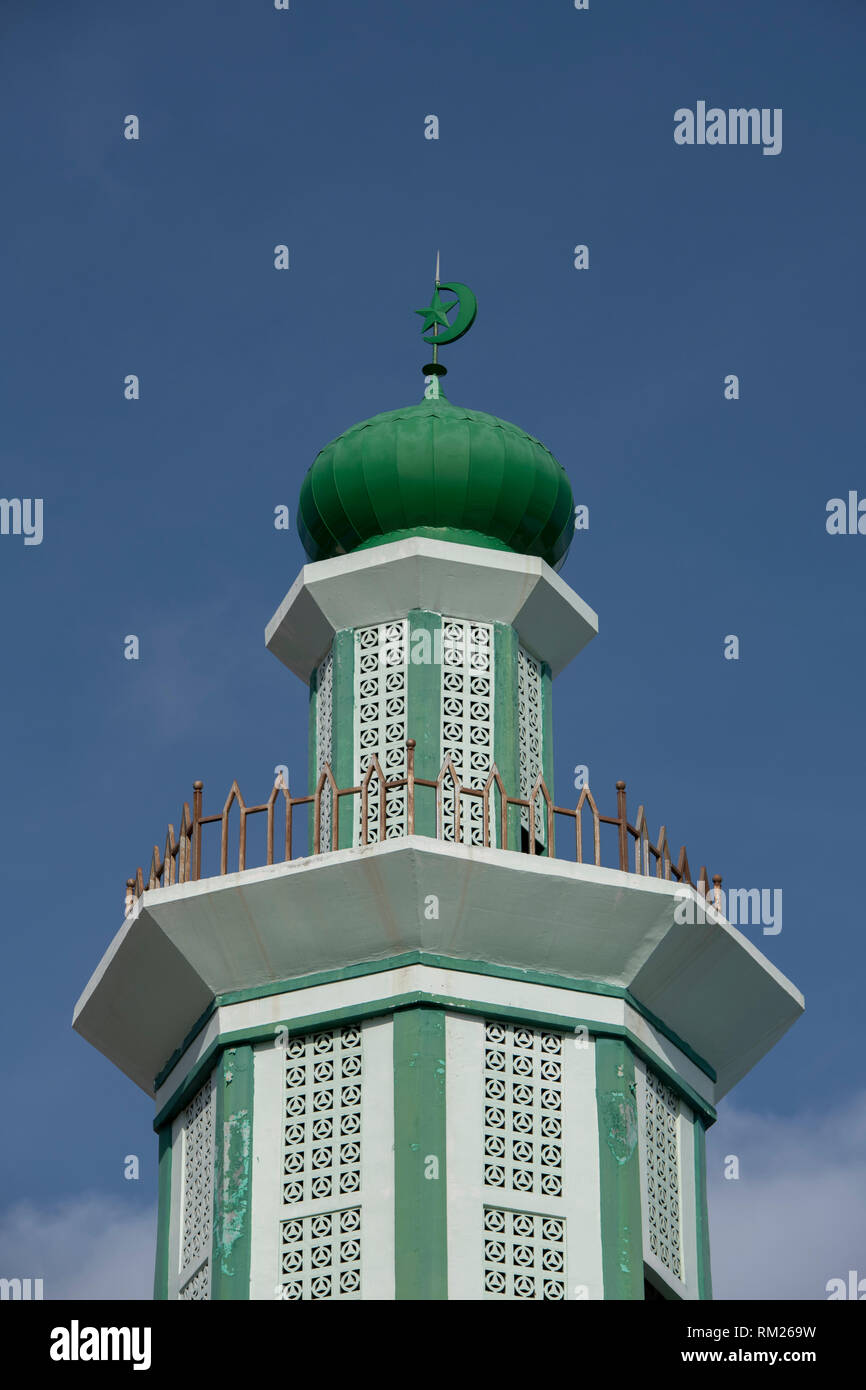 Minaret, mosquée Masjid an-Nur, Dili, Timor oriental Banque D'Images