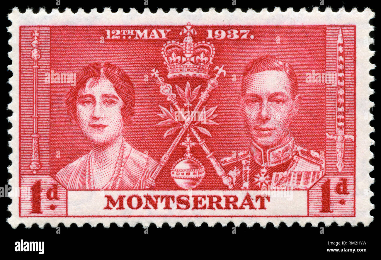 Timbre-poste de Montserrat dans le jubilé d'argent du roi George V série émise en 1937 Banque D'Images
